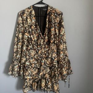 Print mini wrap dress